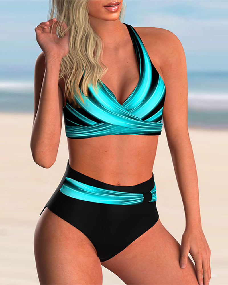 Josie - Bikini Set with Crossed Neckline and Print
