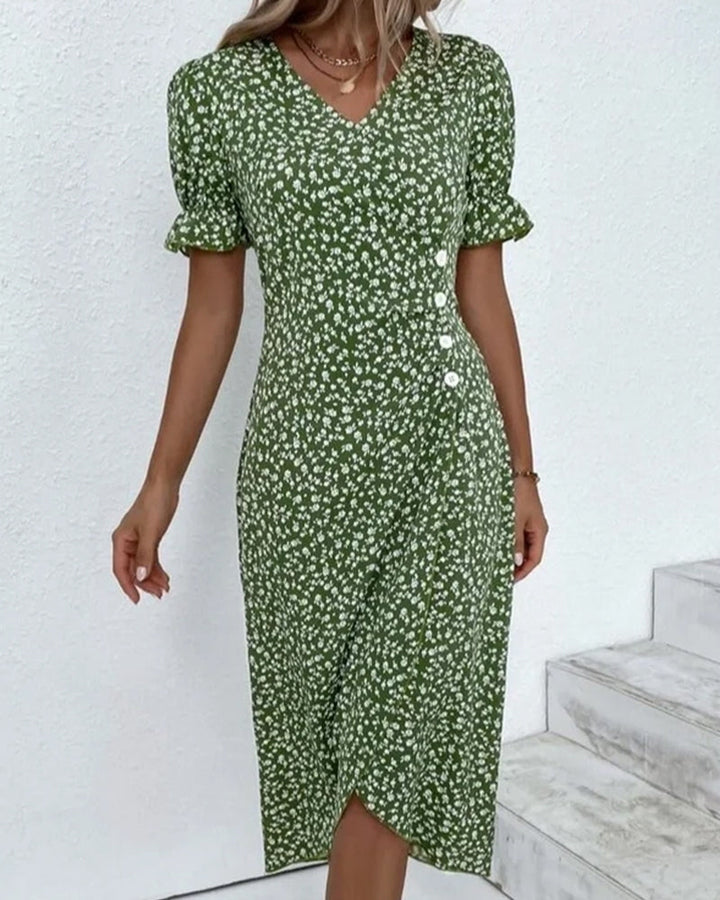 Meredith - Floral V-Neck Dress