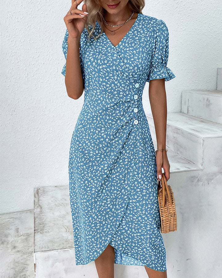 Meredith - Floral V-Neck Dress