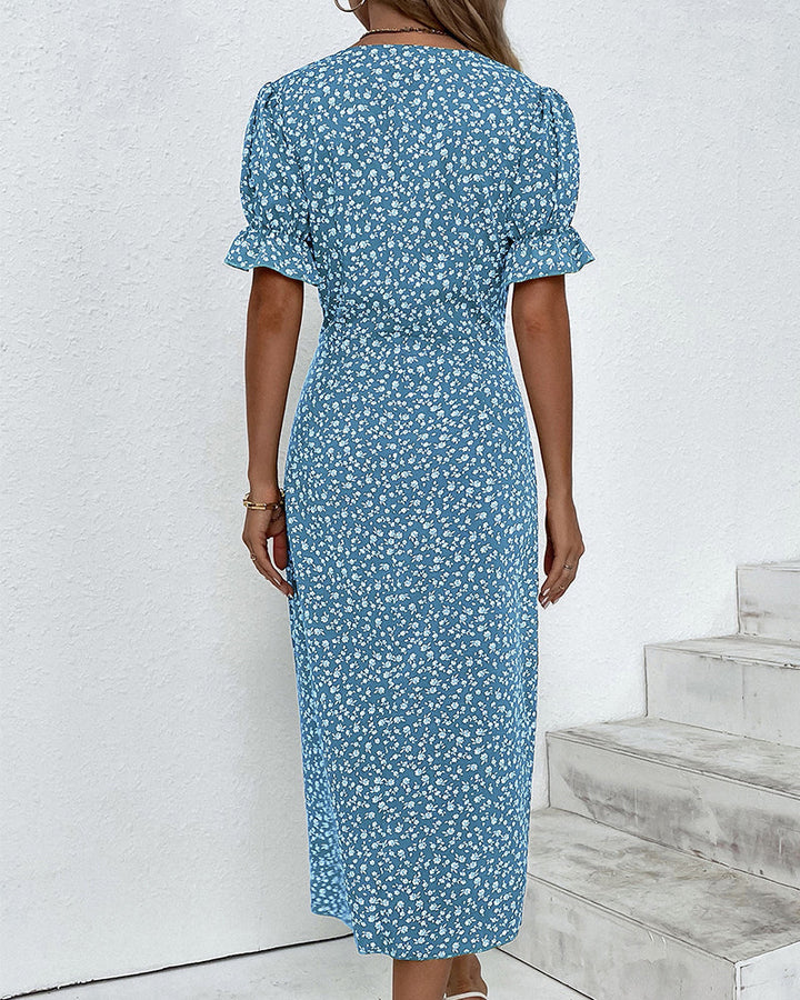 Meredith - Floral V-Neck Dress