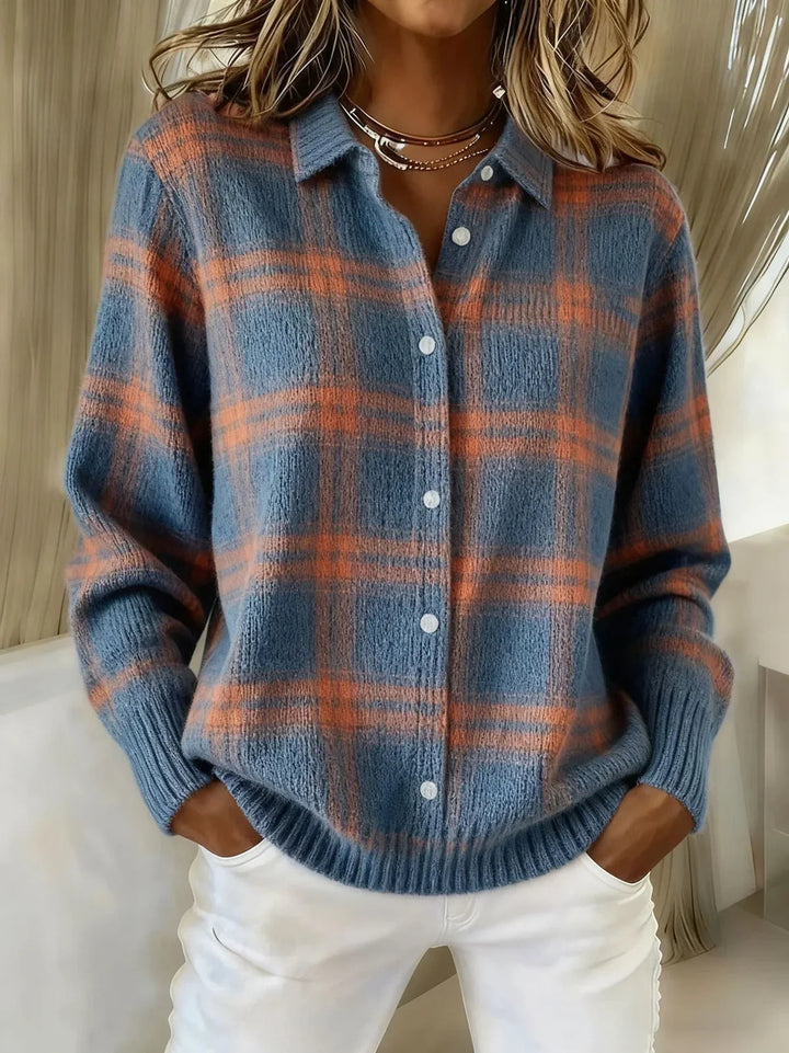 Joan | Plaid Knit Shirt Jacket