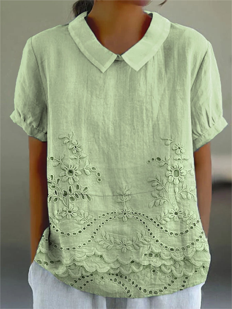 Jade - Embroidered Floral Blouse