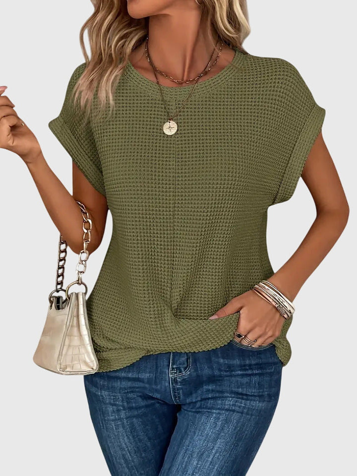 Grace - Elegant Blouse with Crew Neck
