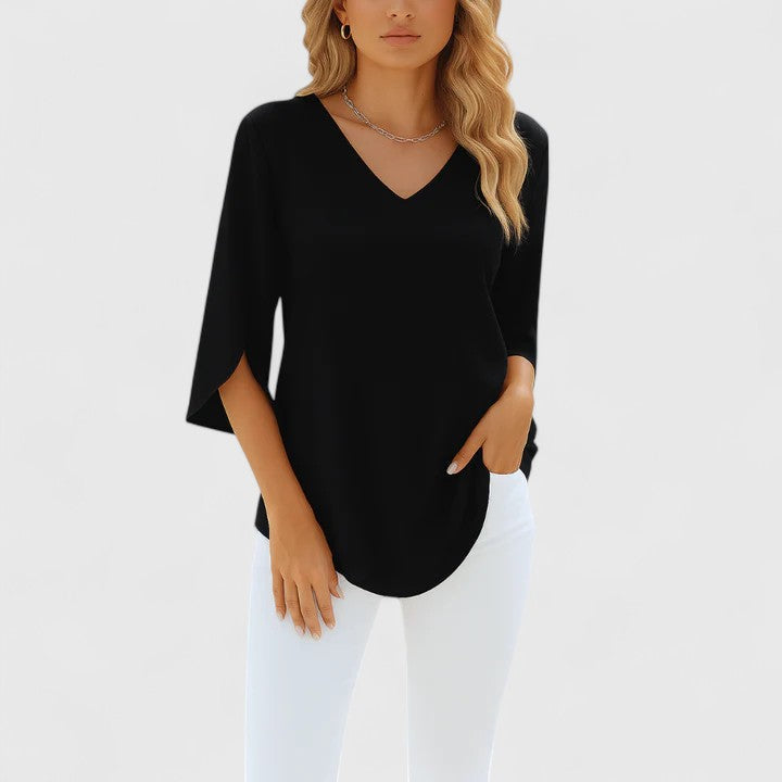 Lydia - Sophisticated V-Neck Blouse