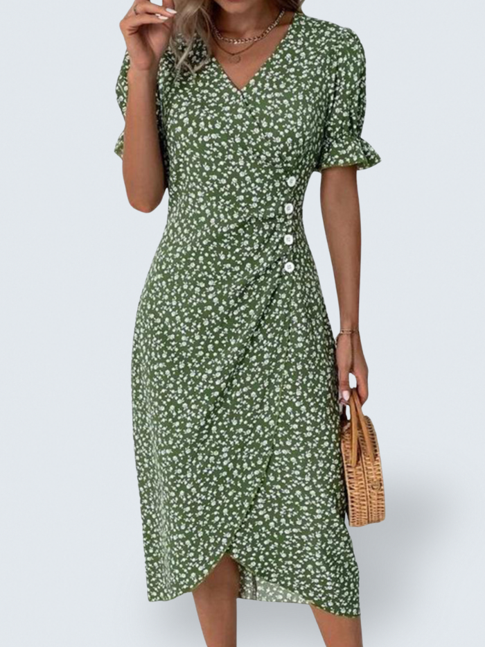Meredith - Floral V-Neck Dress