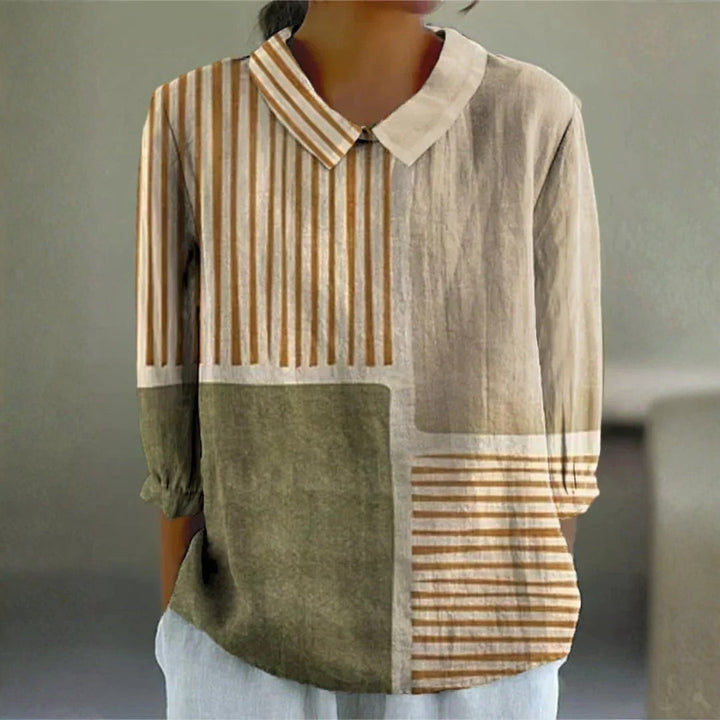Lily - Stripe Patchwork Blouse