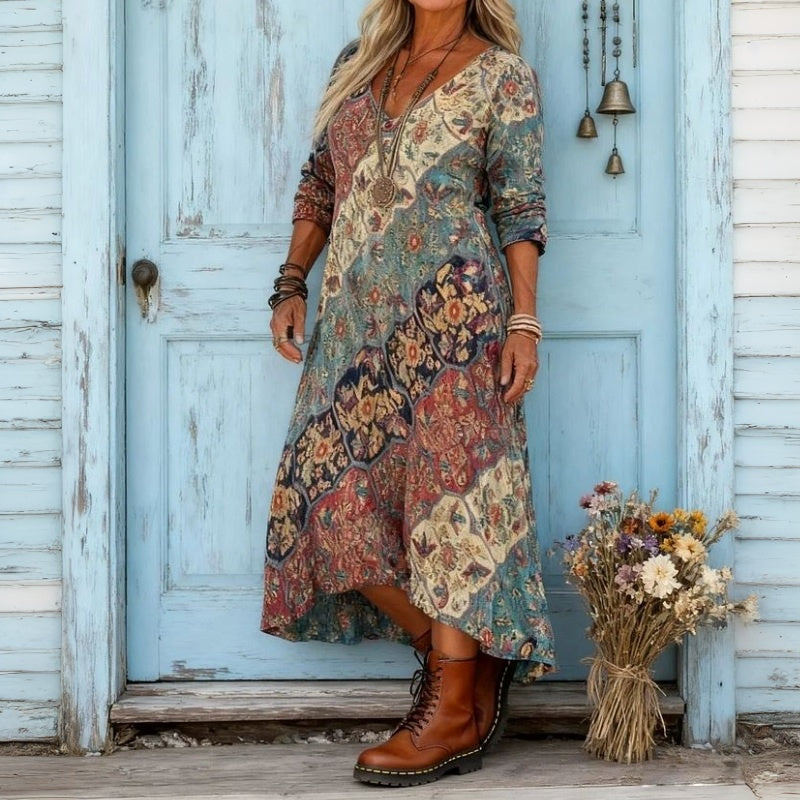 Harper - Casual Long Sleeve Dress with Vintage Inspiration