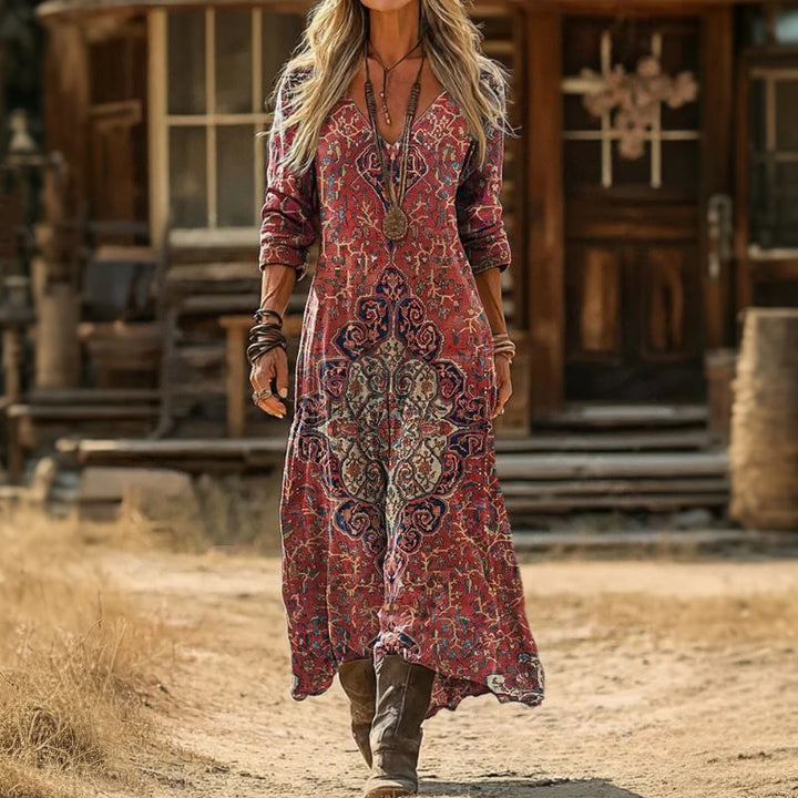 Lydia - Casual Long Sleeve Dress with Vintage Inspiration