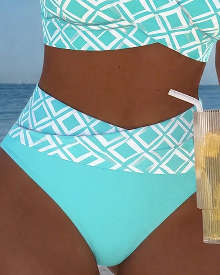 Fiona - Two-Piece Bikini with Cut-Out Bra and Diamond Pattern