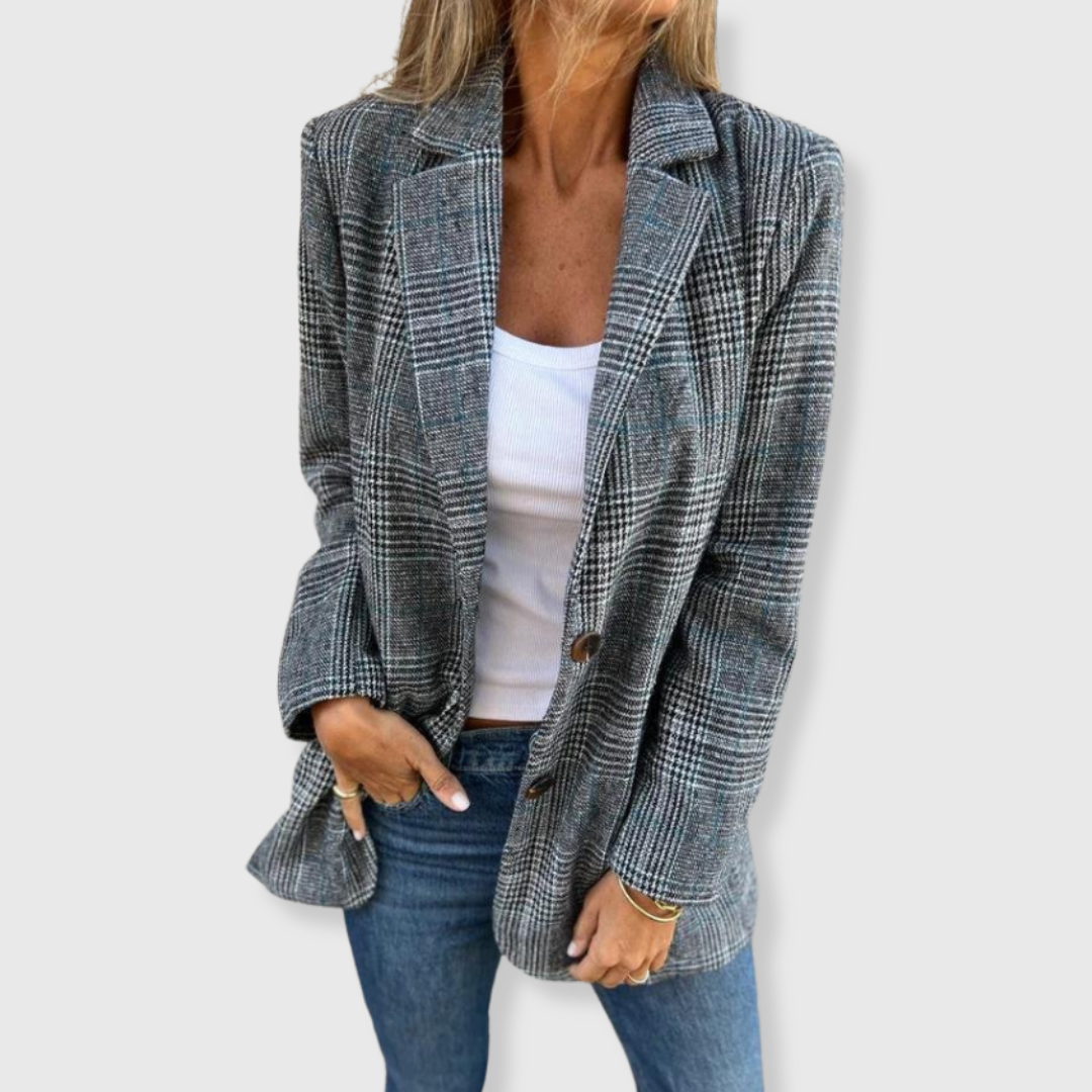 Bethany - Elegant Blazer with Check Pattern