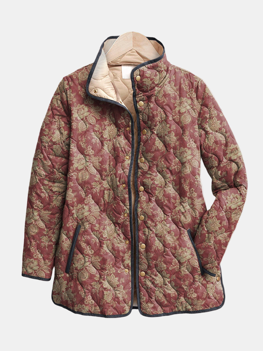 Evelyn - Retro Floral Print Jacket