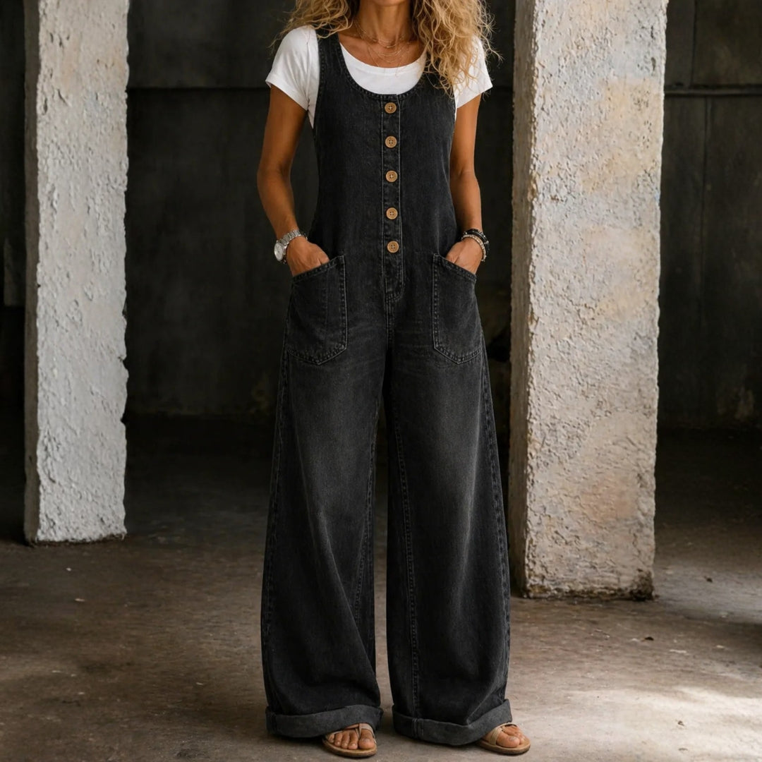 Mackenzie - Vintage Washed Cotton Denim Overalls