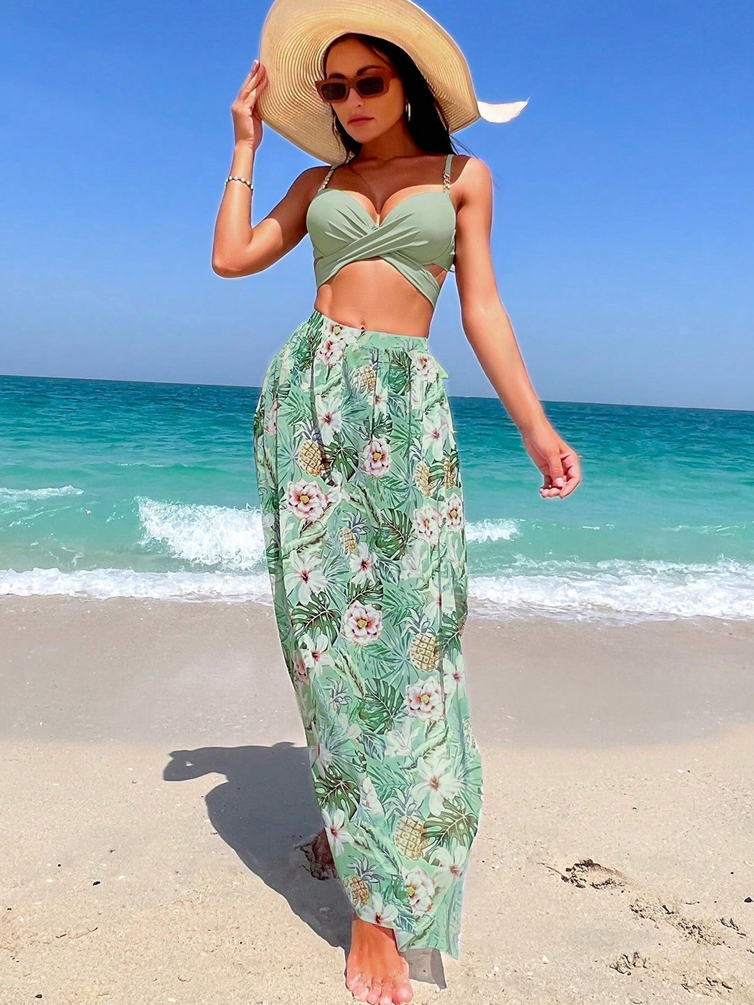 Faith - High Support High Waist Set with Matching Cover Up