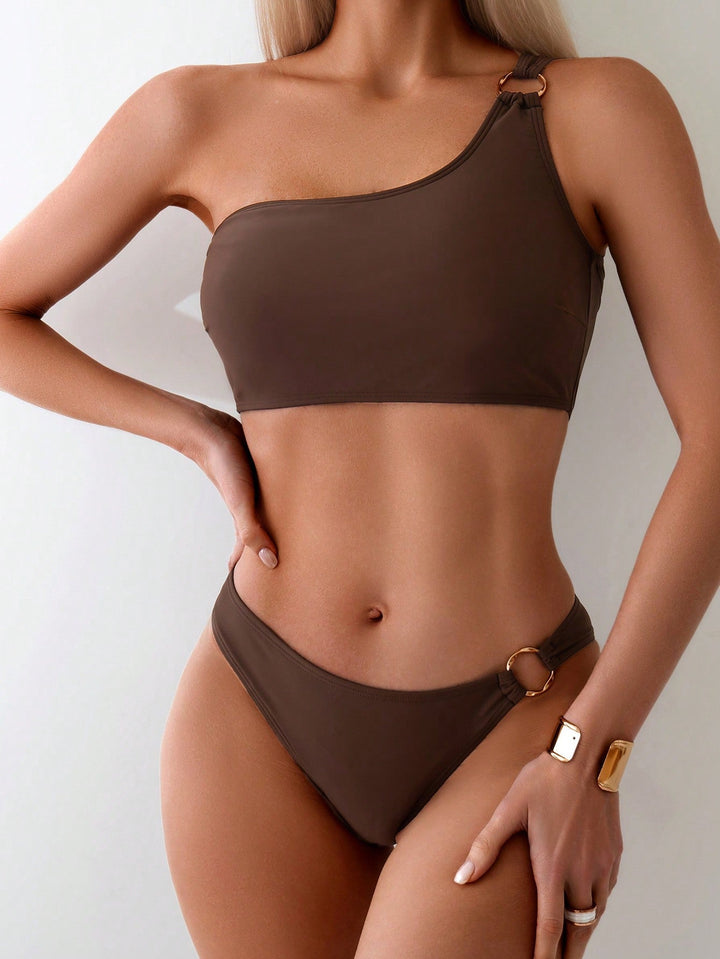 Summer - One Shoulder Bikini With Ring Detail