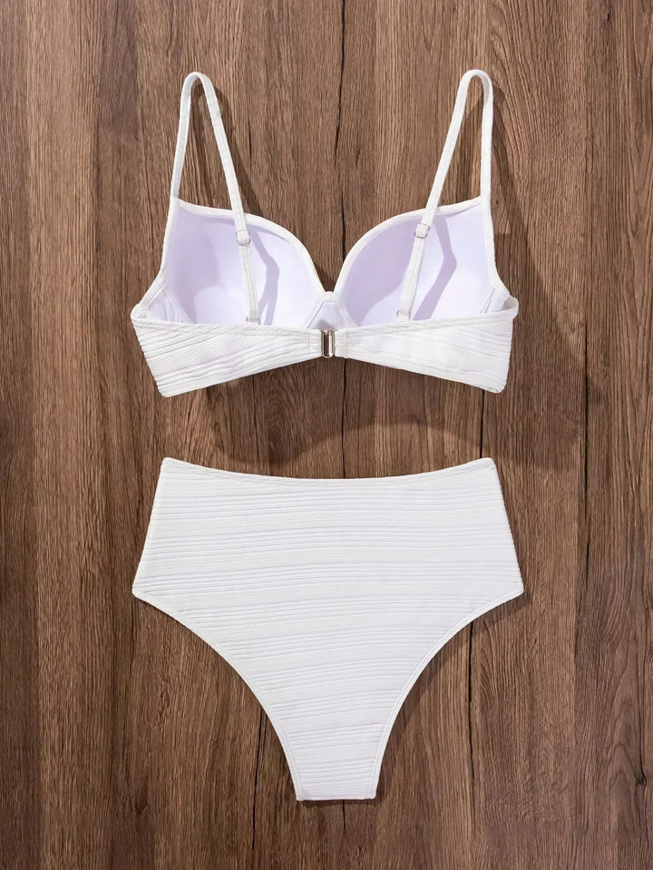 Sienna - High Support Crossed Top, High Waist Bikini