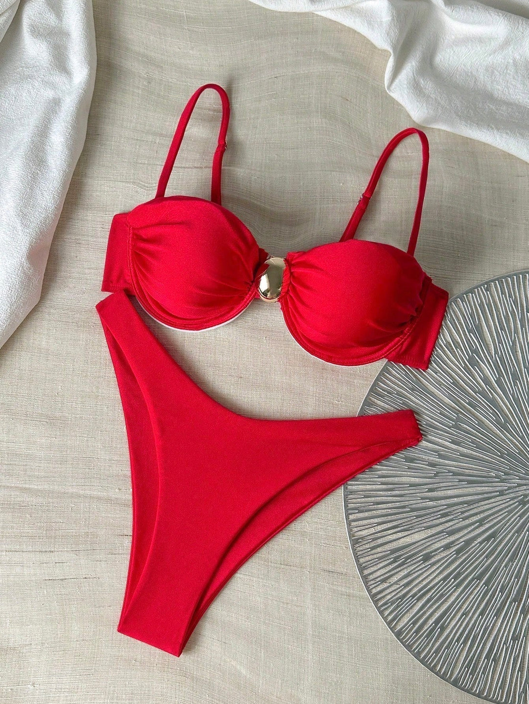 Jordan - Metallic High Leg Bikini with Removable Cups