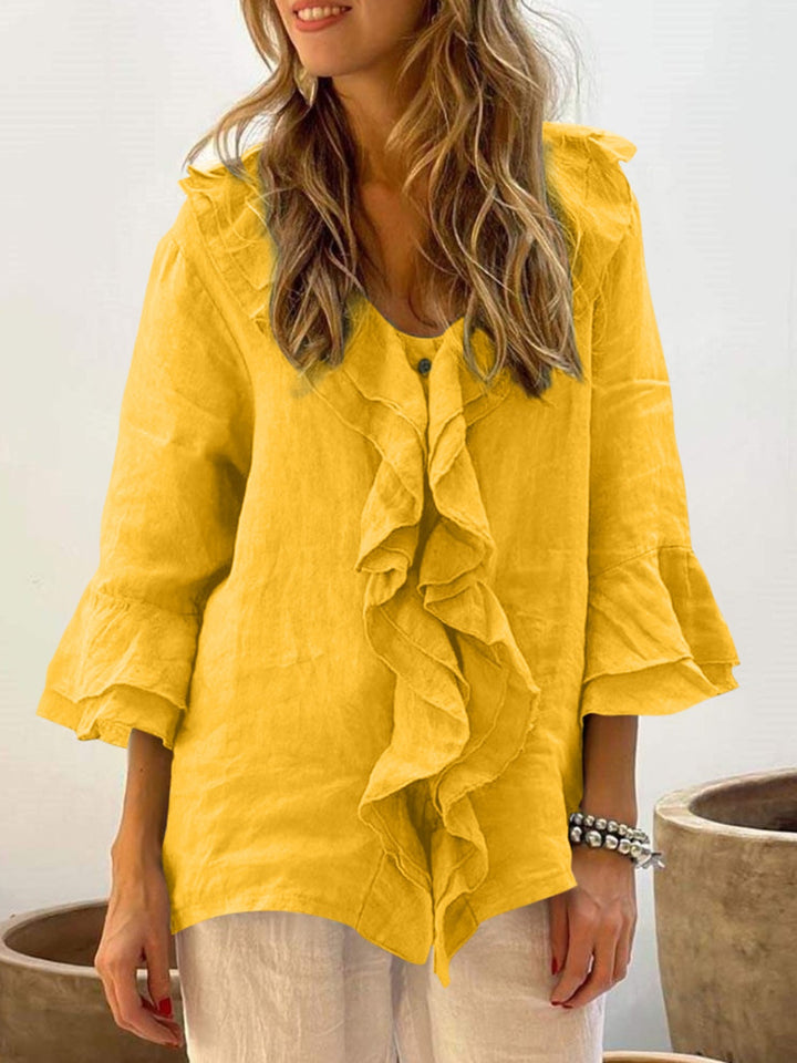 AUDREY - Women Chic Bell Sleeve Ruffle Top