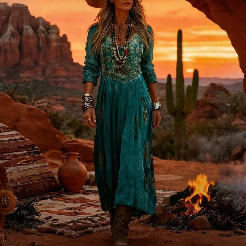 Margaret - Casual Long Sleeve Dress with Vintage Inspiration