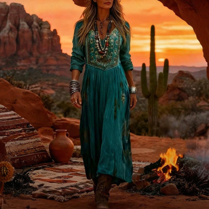 Margaret - Casual Long Sleeve Dress with Vintage Inspiration