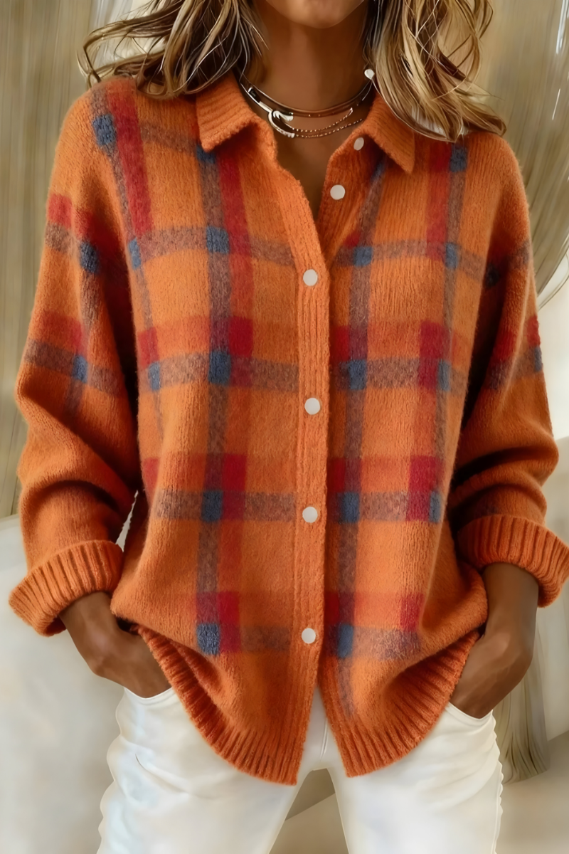 Joan | Plaid Knit Shirt Jacket