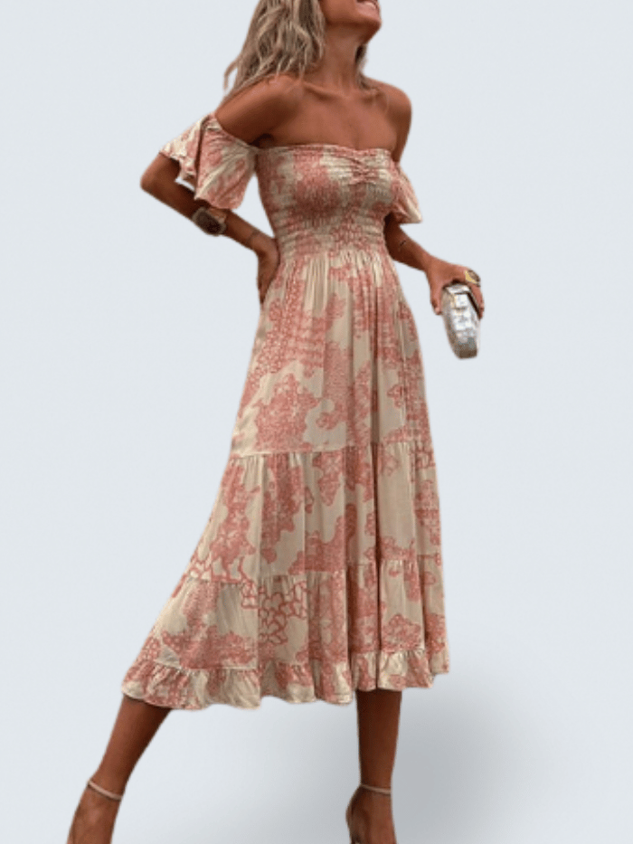 Isabella - Off Shoulder Midi Dress