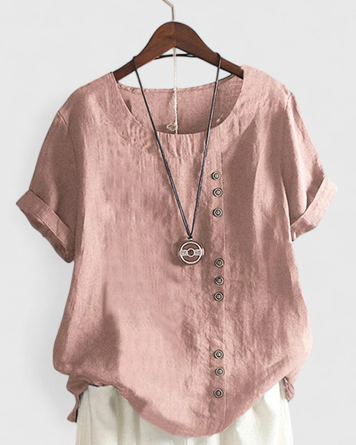 Brooke - Comfortable Short Sleeve Blouse