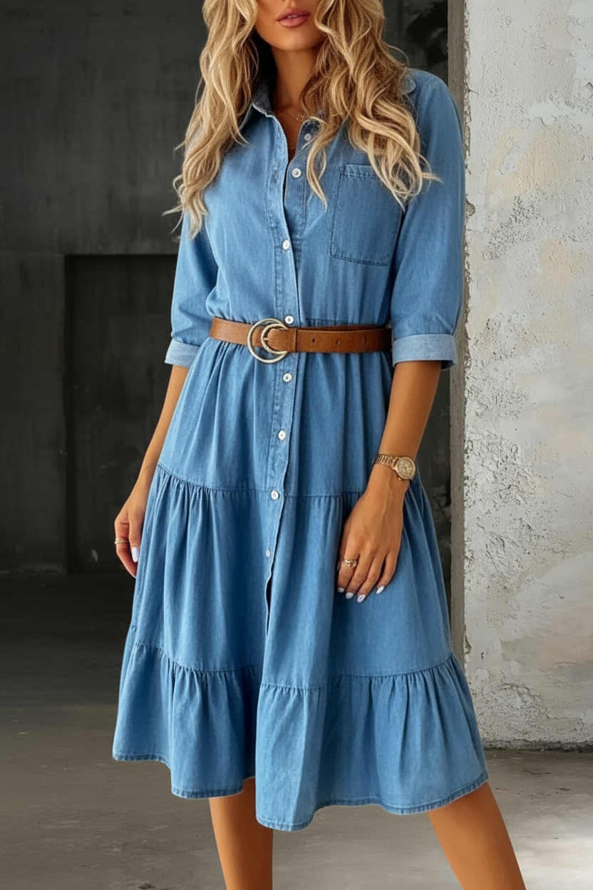 Willow - Casual Elegant Denim Dress