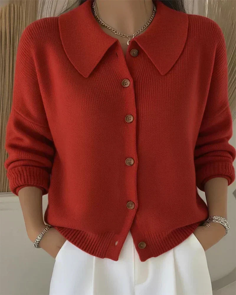 Marilyn | Collared Button-Front Cardigan