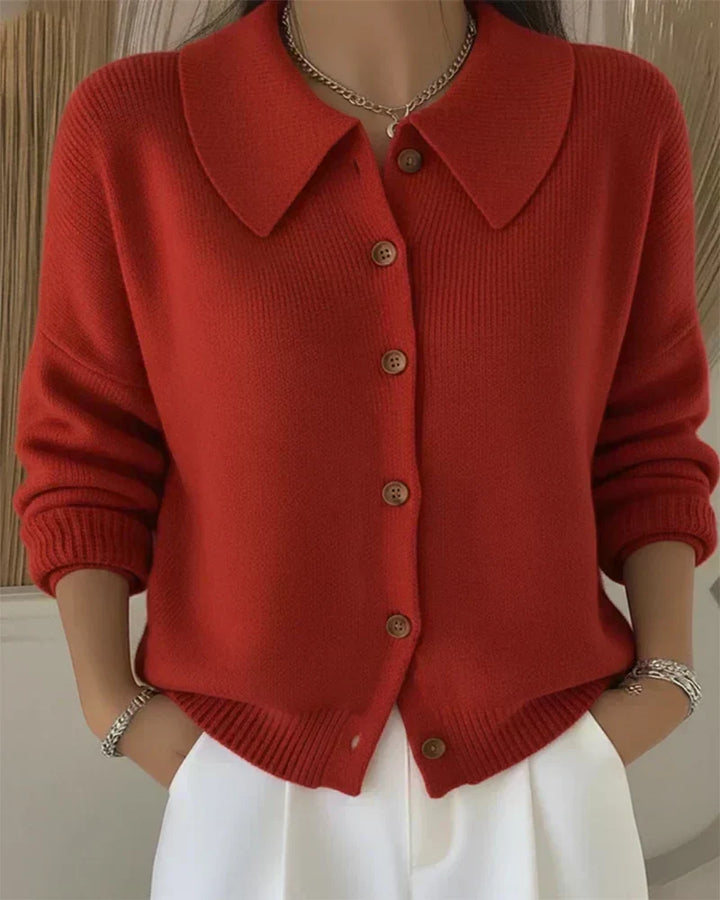 Marilyn | Collared Button-Front Cardigan