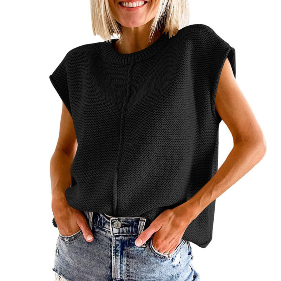 TABITHA - Casual Minimalist Crewneck Sleeveless Top