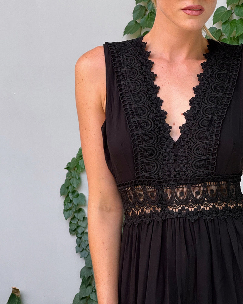 Juniper - Handcrafted Lace Dress with V-Neckline