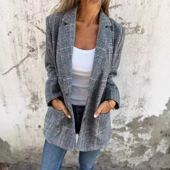 Bethany - Elegant Blazer with Check Pattern