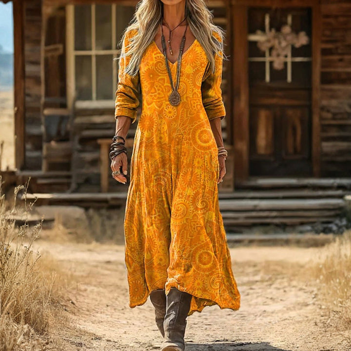 Macy - Casual Long Sleeve Dress with Vintage Inspiration
