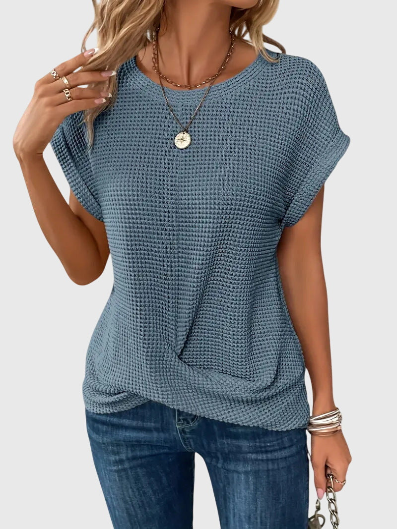 Grace - Elegant Blouse with Crew Neck