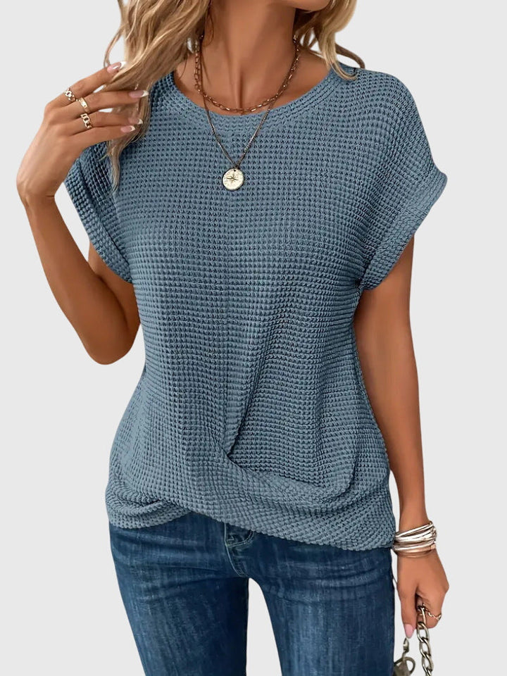Grace - Elegant Blouse with Crew Neck