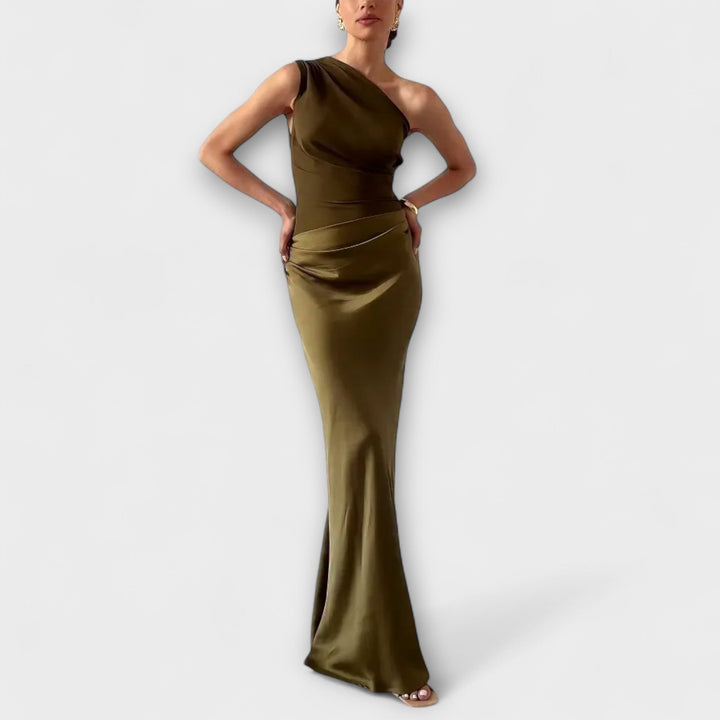 Natalie - Asymmetrical Satin Dress