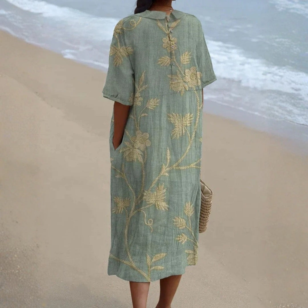 Willow - Floral Dress with a Charming Peter Pan Collar
