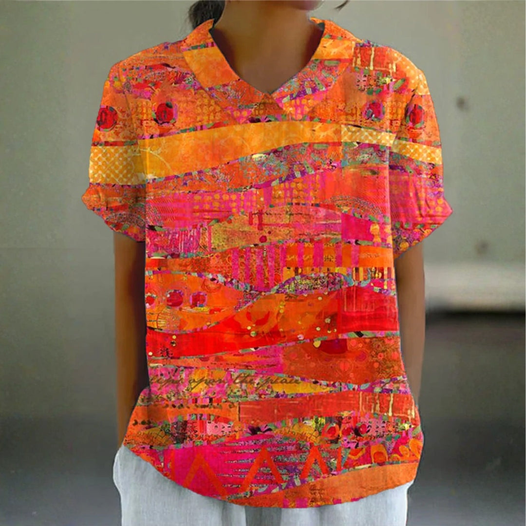 Brittany - Blouse with Abstract Print