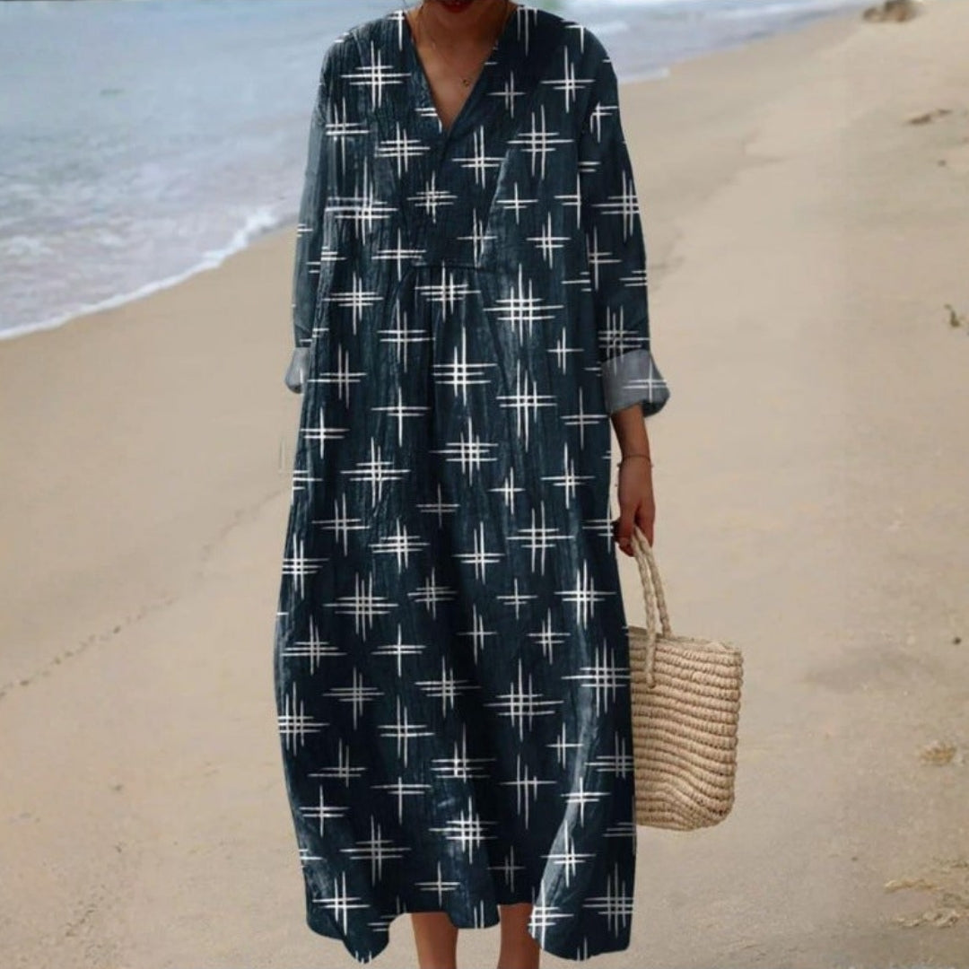 Lillian - Bohemian Dress with Star Print