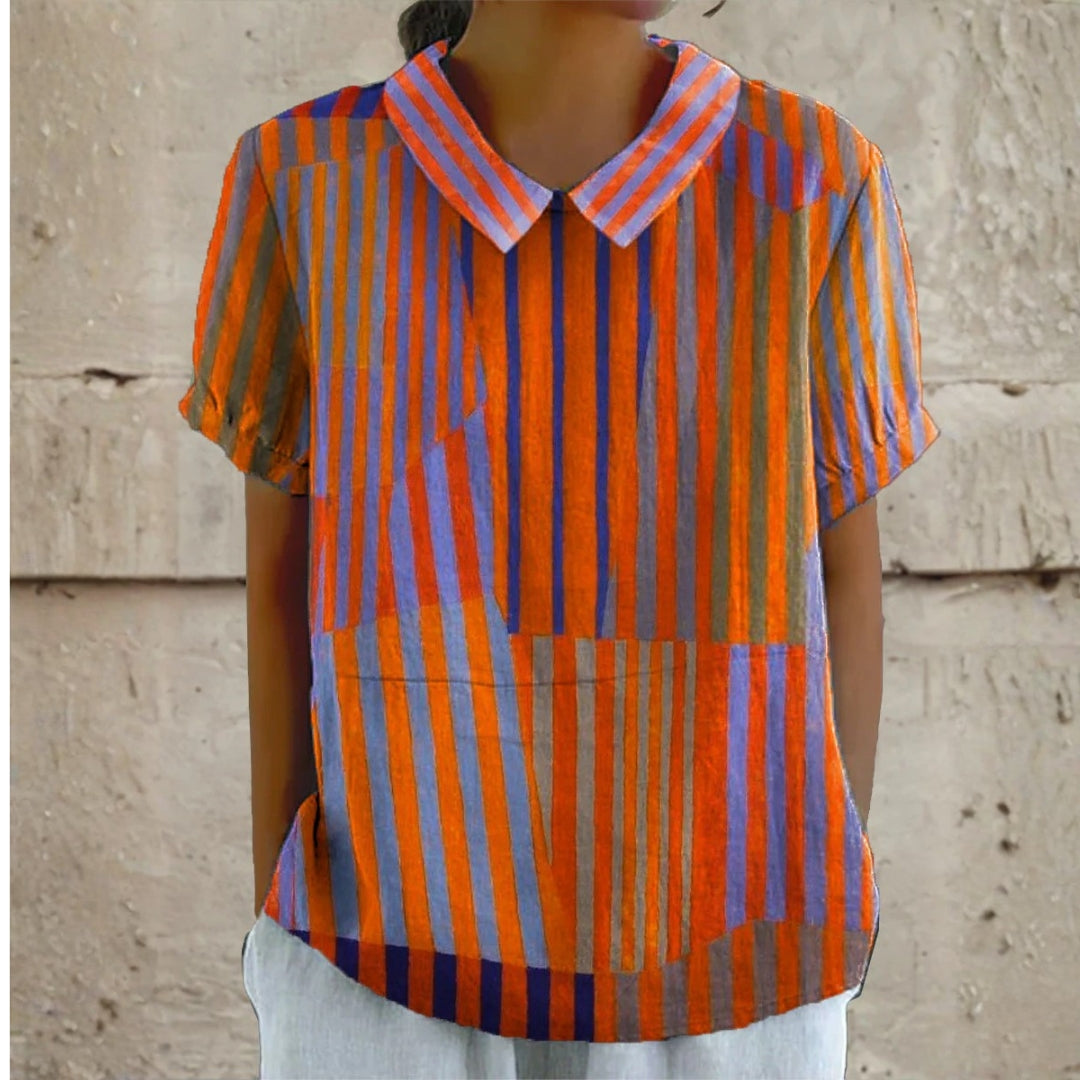 Josie - Geometric Striped Blouse