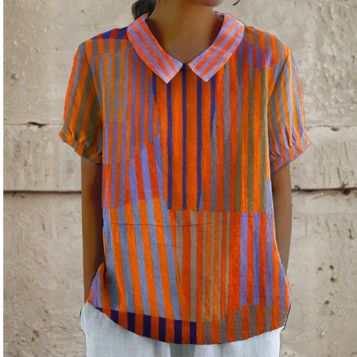 Josie - Geometric Striped Blouse