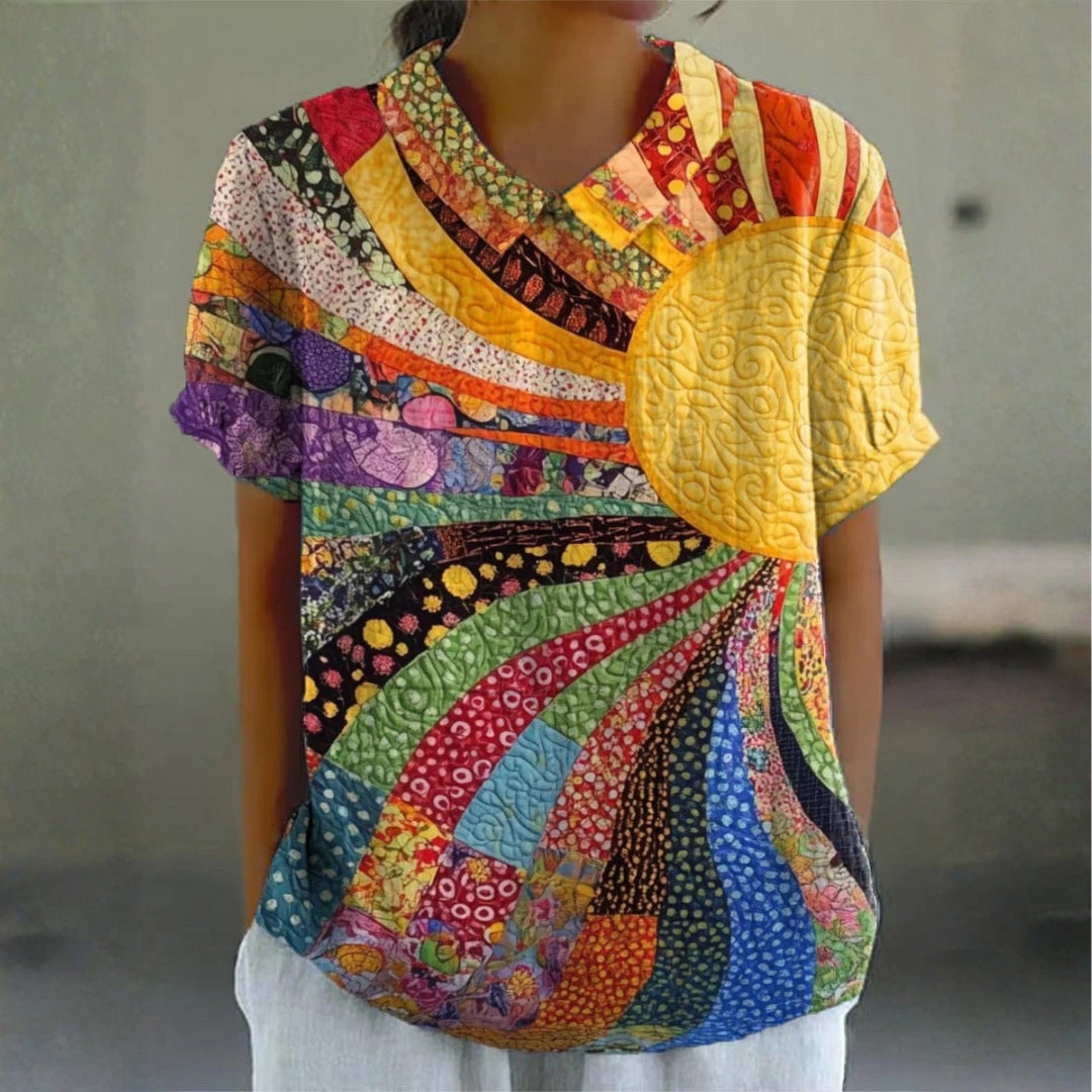 Ellie - Sunburst Patchwork Blouse