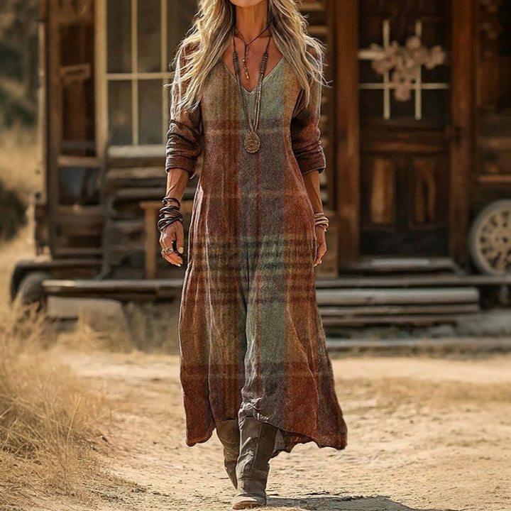 Margaret - Long Sleeve Casual Dress with Vintage Inspiration