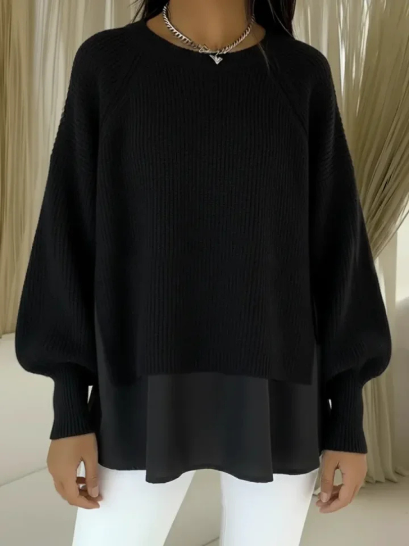 Janet | Layered-Look Knit Sweater