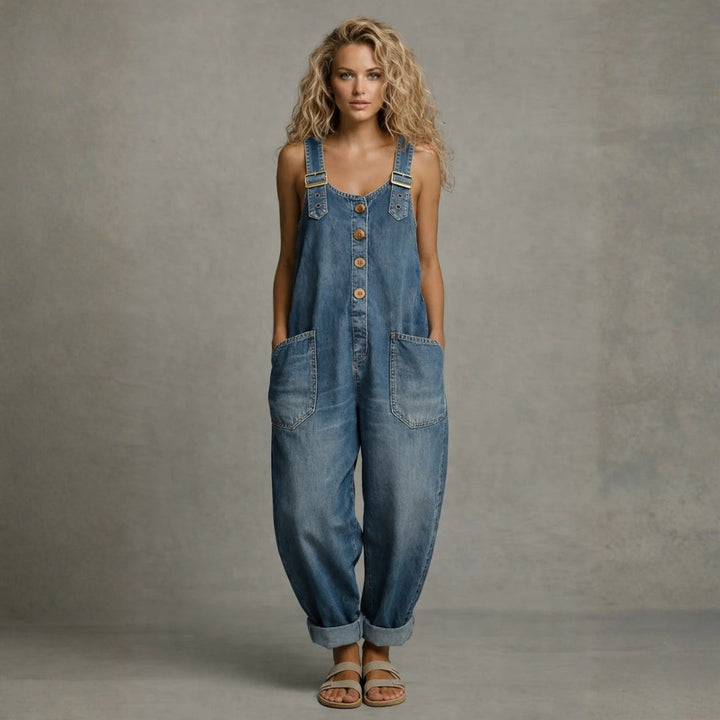 Ashley - Stylish Denim Jumpsuit With Pockets