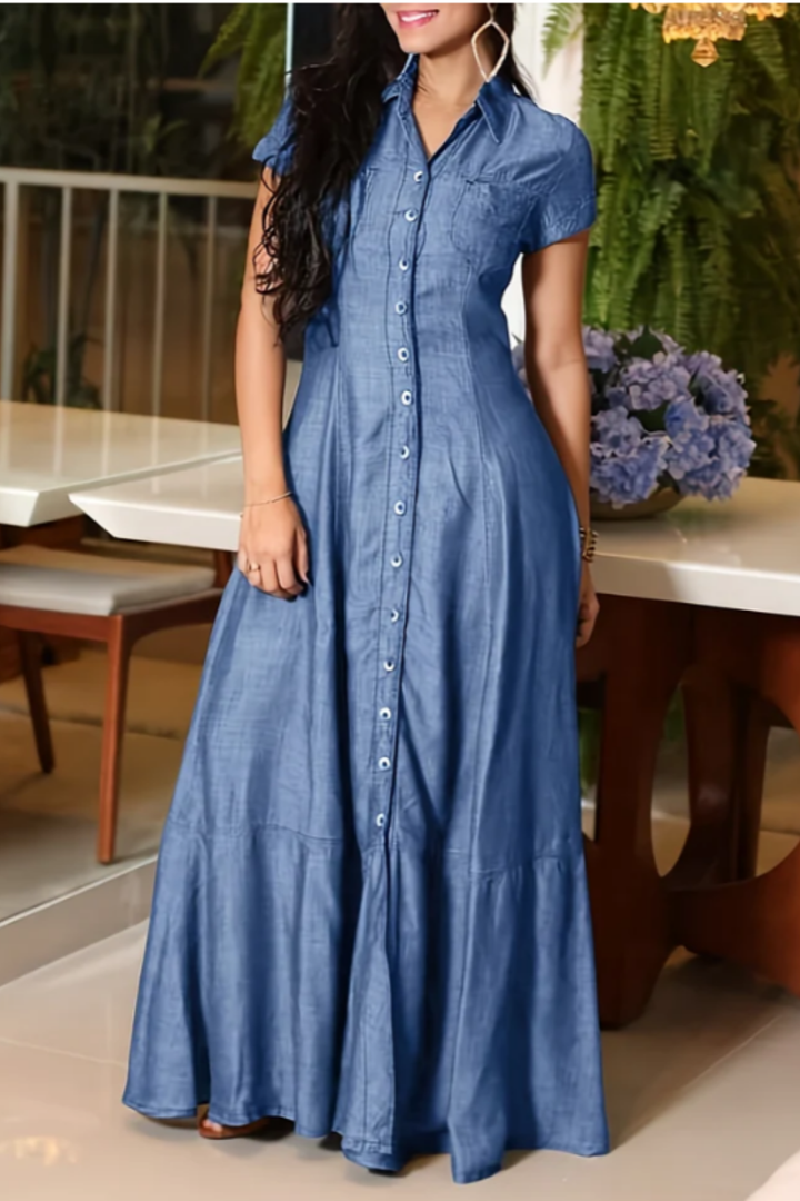 Adalynn - Long Denim Dress