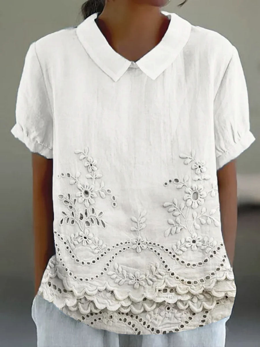 Jade - Embroidered Floral Blouse