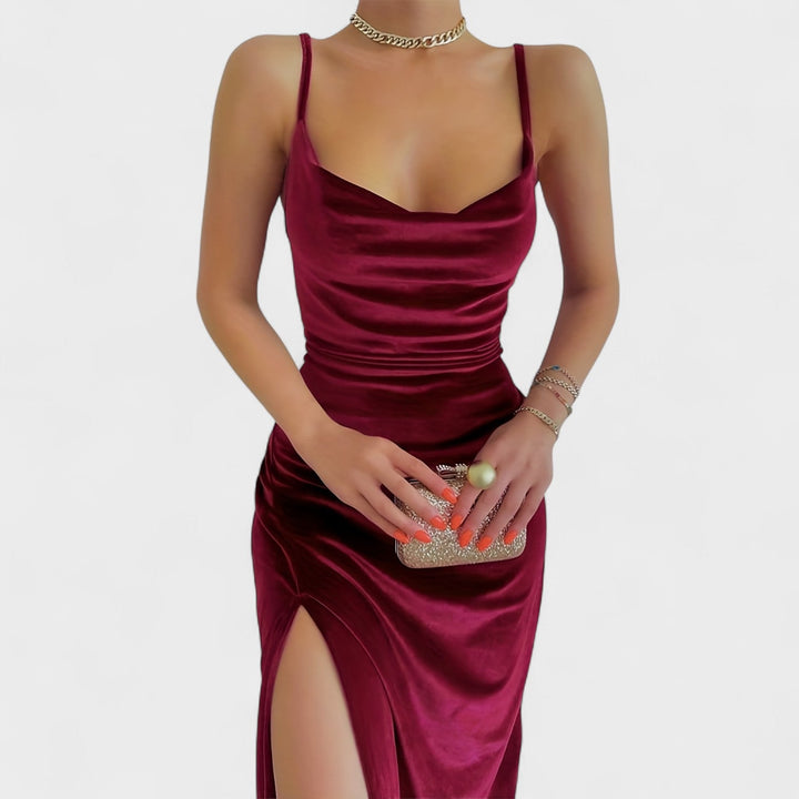 Taylor - Velvet Dress with Slit