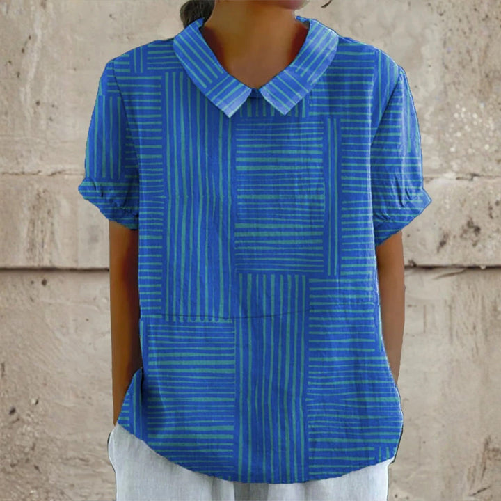 Quinn - Striped Geometric Blouse