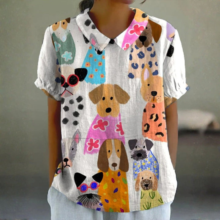 Aubrey - Dog Print Blouse